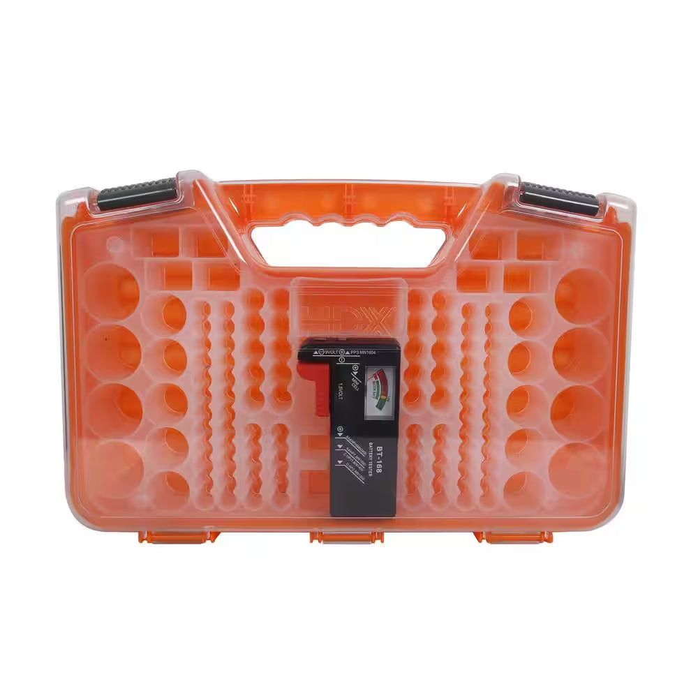 180-Battery Organizer Case with Battery Tester