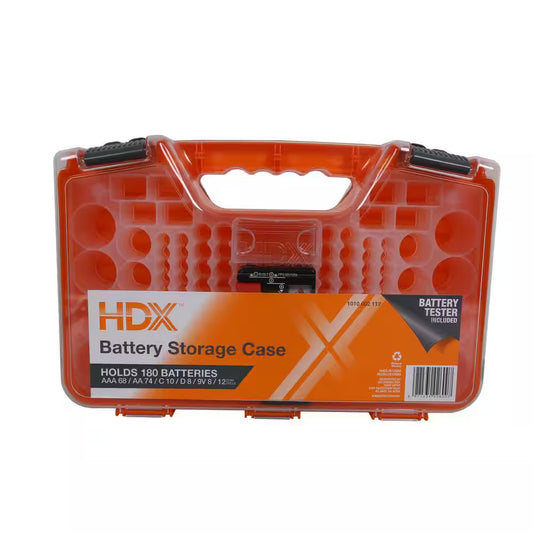 180-Battery Organizer Case with Battery Tester